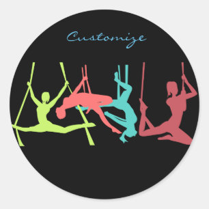 Aerial Fitness Poses Thunder_Cove Classic Round Sticker