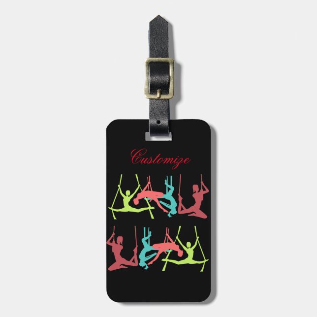 Aerial Fitness Poses Thunder_Cove Luggage Tag (Front Vertical)