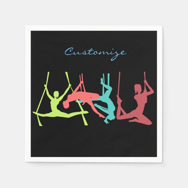 Aerial Fitness Poses Thunder_Cove Napkin (Front)