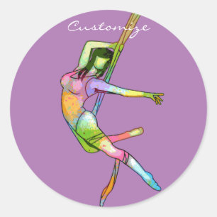 Aerial Fitness Yoga Thunder_Cove Classic Round Sticker