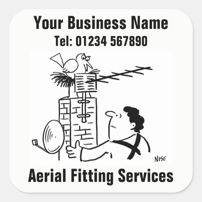Aerial Fitter cartoon Square Sticker (Front)