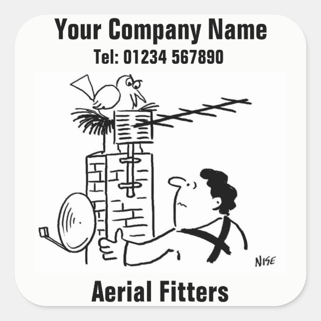 Aerial Fitter cartoon Square Sticker (Front)