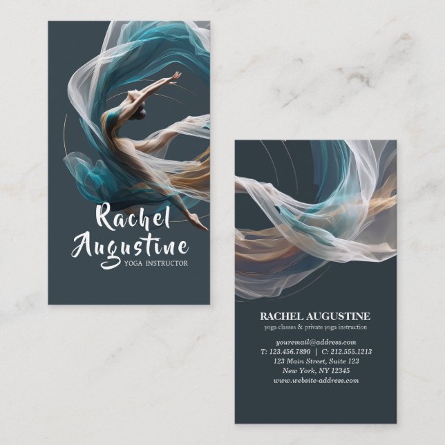 Aerial flying Air Yoga Instructor Pilates Fitness Business Card (Front/Back)