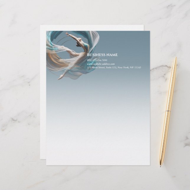 Aerial flying Air Yoga Instructor Pilates Fitness Custom Letterhead (Front/Back In Situ)