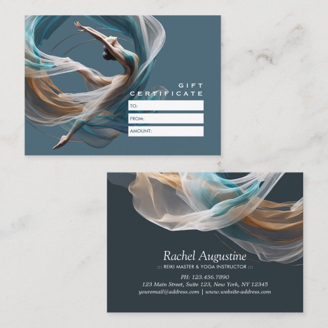 Aerial flying Air Yoga Instructor Pilates Fitness Discount Card (Front/Back)