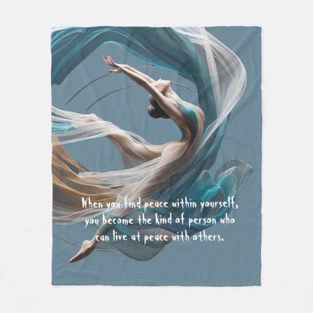 Aerial flying Air Yoga Instructor Pilates Fitness Fleece Blanket (Front)