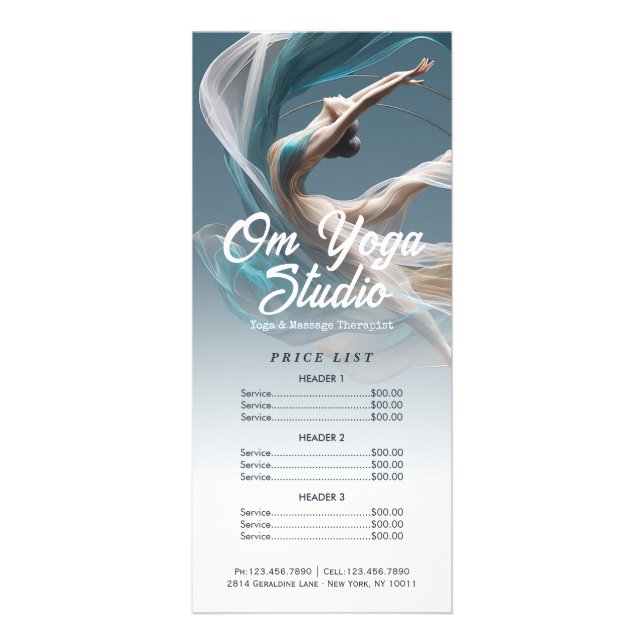 Aerial flying Air Yoga Instructor Pilates Fitness Rack Card (Front)