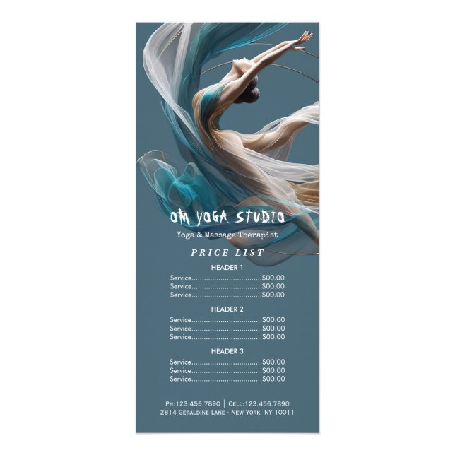 Aerial flying Air Yoga Instructor Pilates Fitness Rack Card (Front)