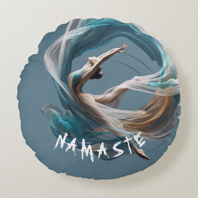 Aerial flying Air Yoga Instructor Pilates Fitness Round Cushion (Front)