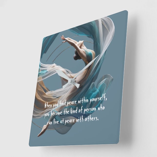 Aerial flying Air Yoga Instructor Pilates Fitness Square Wall Clock (Angle)