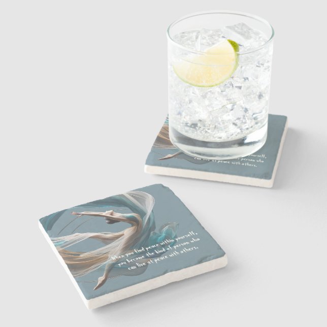 Aerial flying Air Yoga Instructor Pilates Fitness Stone Coaster (Side)