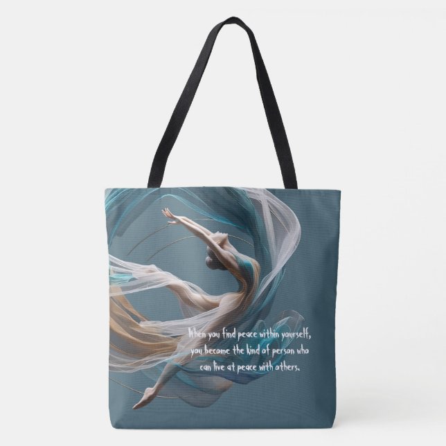 Aerial flying Air Yoga Instructor Pilates Fitness Tote Bag (Front)