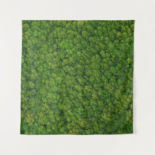 Aerial forest view, top view, copy space. tapestry