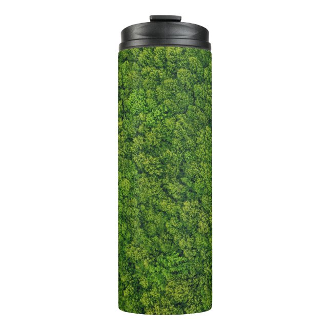 Aerial forest view, top view, copy space. thermal tumbler (Front)