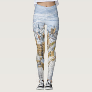 Aerial Hohenzollern Castle: snowy Germany. Leggings