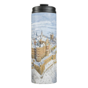 Aerial Hohenzollern Castle: snowy Germany. Thermal Tumbler