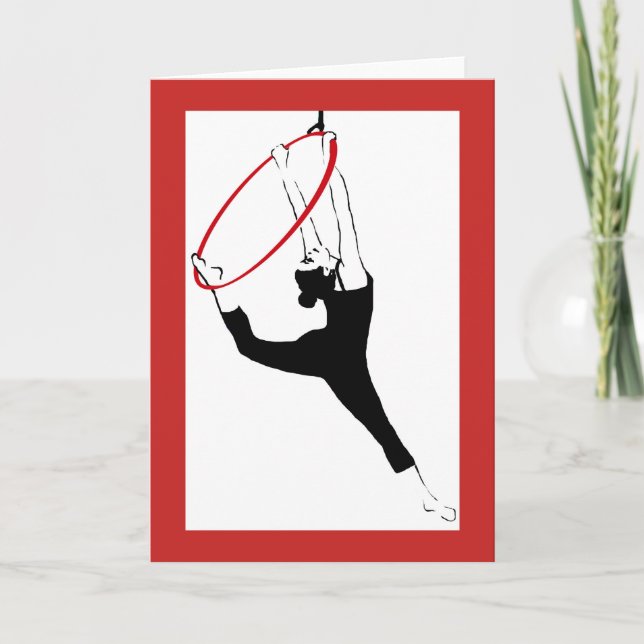 Aerial Hoop Classic Pose in Red & Black Note Card (Front)
