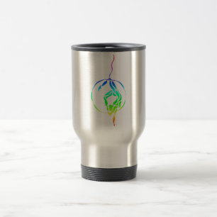 Aerial Hoop Foot to Head in Rainbow Travel Mug