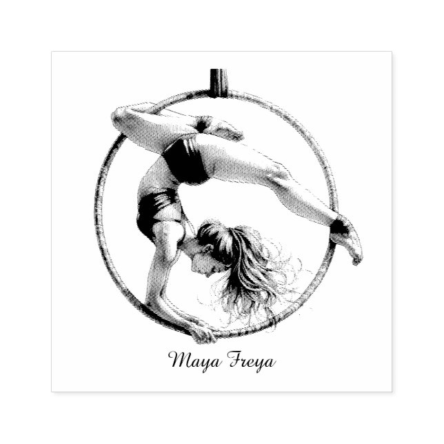 Aerial Hoop Lyra Name Rubber Stamp (Imprint)