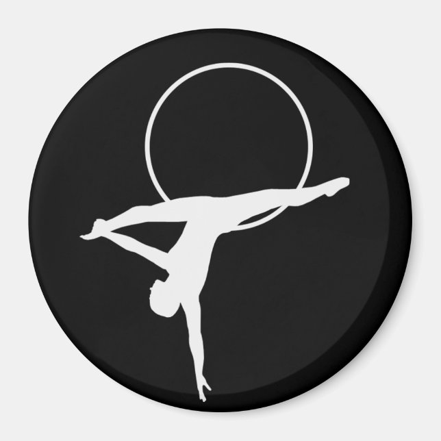 Aerial Hoop magnet - black and white (Front)