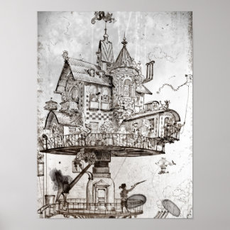Aerial House Maison Tournante Poster