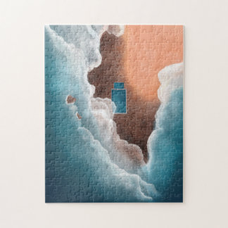 Aerial illustration Mona Vale Rock Pool Sydney Jigsaw Puzzle