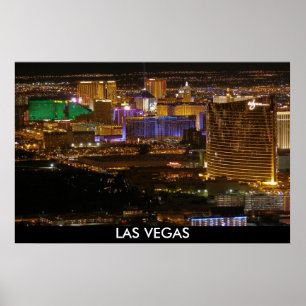 Aerial Las Vegas Strip at Night - High Altitude Poster