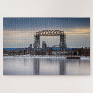 Aerial Lift Bridge and Icy Reflection Minnesota Jigsaw Puzzle