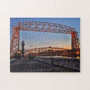 Aerial Lift Bridge and Lighthouse Duluth Minnesota Jigsaw Puzzle