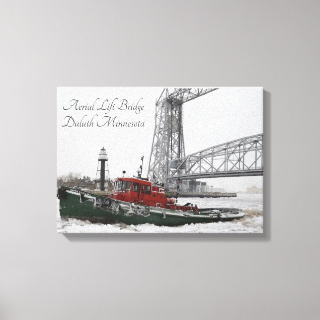 Aerial Lift Bridge Duluth Minnesota Canvas Print (Front)