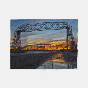 Aerial Lift Bridge Duluth Minnesota Fleece Blanket
