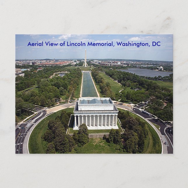 Aerial Lincoln Memorial Washington DC Sympathy Postcard (Front)