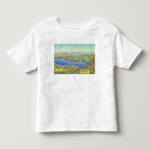 Aerial Map of Lake and Surrounding Towns Toddler T-Shirt
