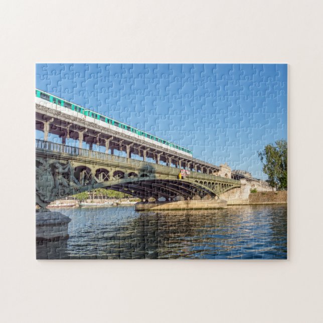 Aerial Metro crossing Bir Hakeim bridge - Paris Jigsaw Puzzle (Horizontal)