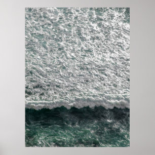 Aerial Ocean Wave Foam - Dramatic Coastal Water Ph Poster
