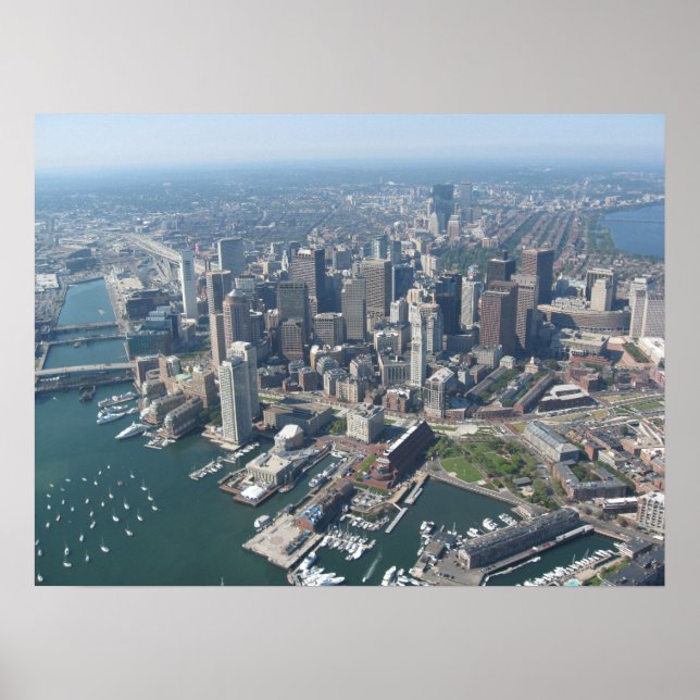 Aerial of Boston Skyline Poster (Front)