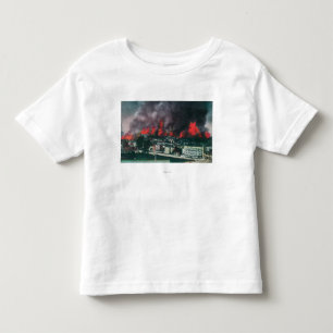 Aerial of City Ablaze During 1906 Fire Toddler T-Shirt