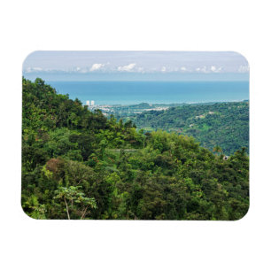 Aerial of coastal puerto rico at el yunque magnet