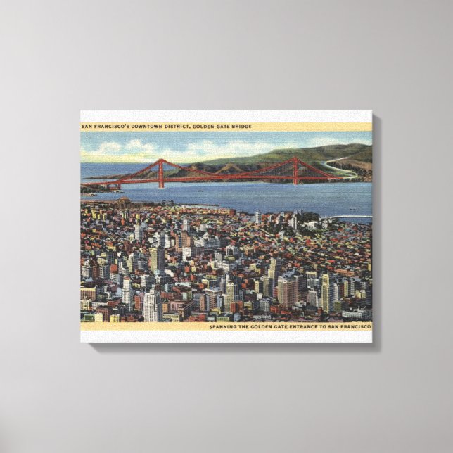 Aerial of Entire Downtown Canvas Print (Front)