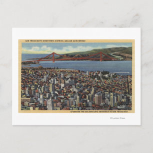 Aerial of Entire Downtown Postcard