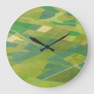 Aerial Of Farmlands In Ethiopia Large Clock