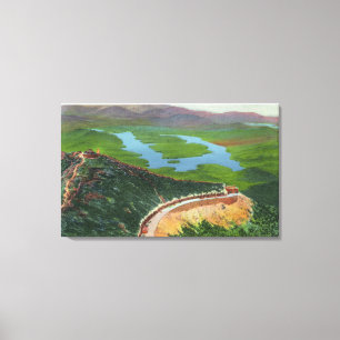 Aerial of Memorial Hwy, Castle, Summit House Canvas Print