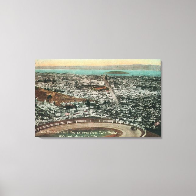 Aerial of the City from the Twin Peaks Canvas Print (Front)