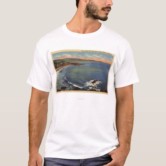 Aerial of the Coves Along the Coast T-Shirt (Front)