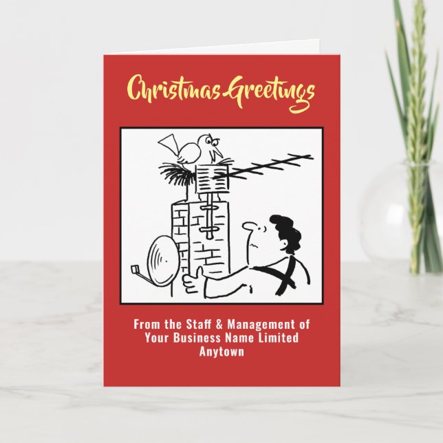 Aerial or Satellite Dish Installer Christmas Card (Front)