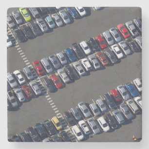 Aerial over Parking Lot Stone Coaster