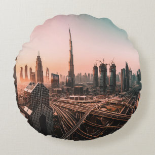 AERIAL PHOTO OF CITY HIGHWAY SURROUNDED BY HIGH-RI ROUND CUSHION