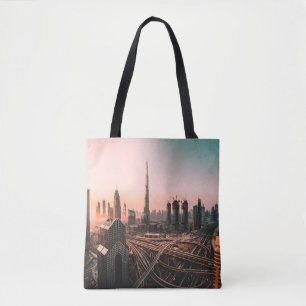 AERIAL PHOTO OF CITY HIGHWAY SURROUNDED BY HIGH-RI TOTE BAG