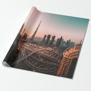 AERIAL PHOTO OF CITY HIGHWAY SURROUNDED BY HIGH-RI WRAPPING PAPER