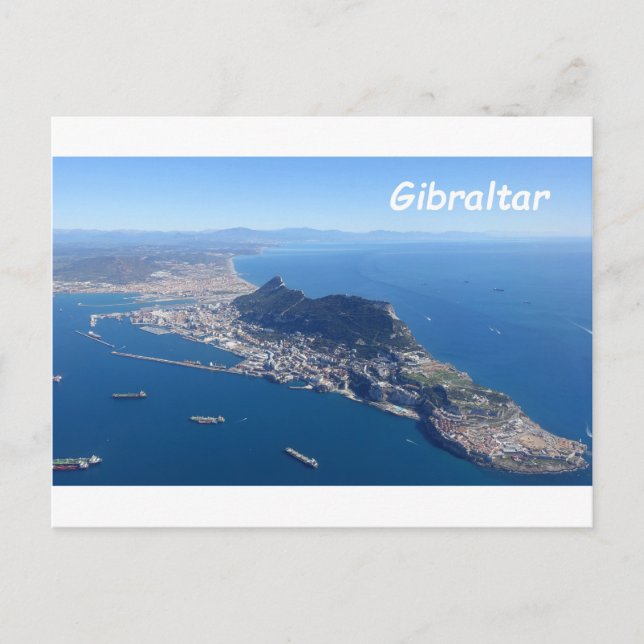Aerial Photo of Gibraltar Postcard (Front)